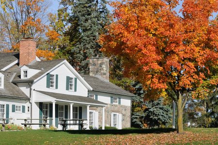 Beautiful country house in the fall